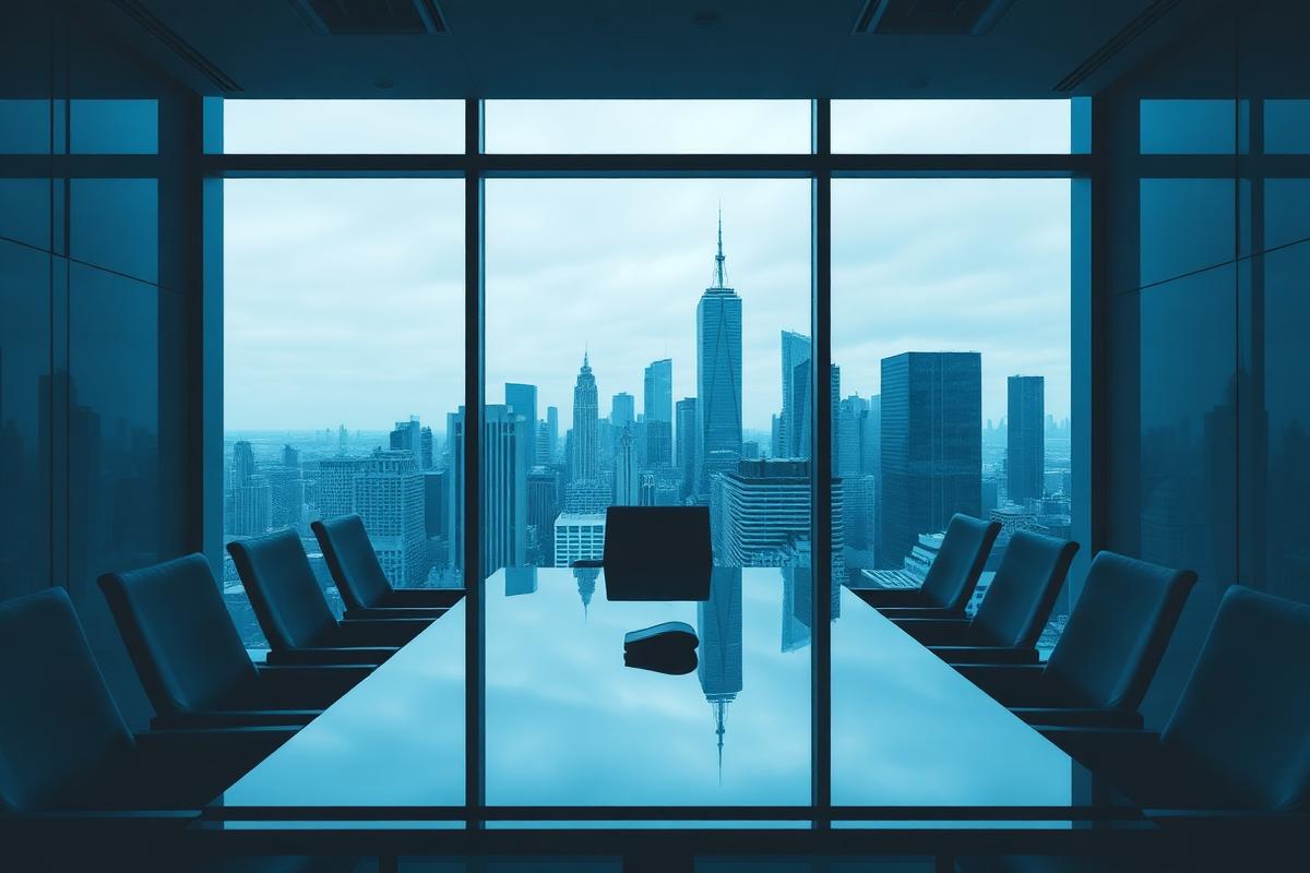 Corporate lawyer in Karachi in a boardroom overlooking the city
